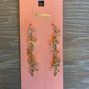 I Am Limited Edition Gold Butterfly Drop Earrings